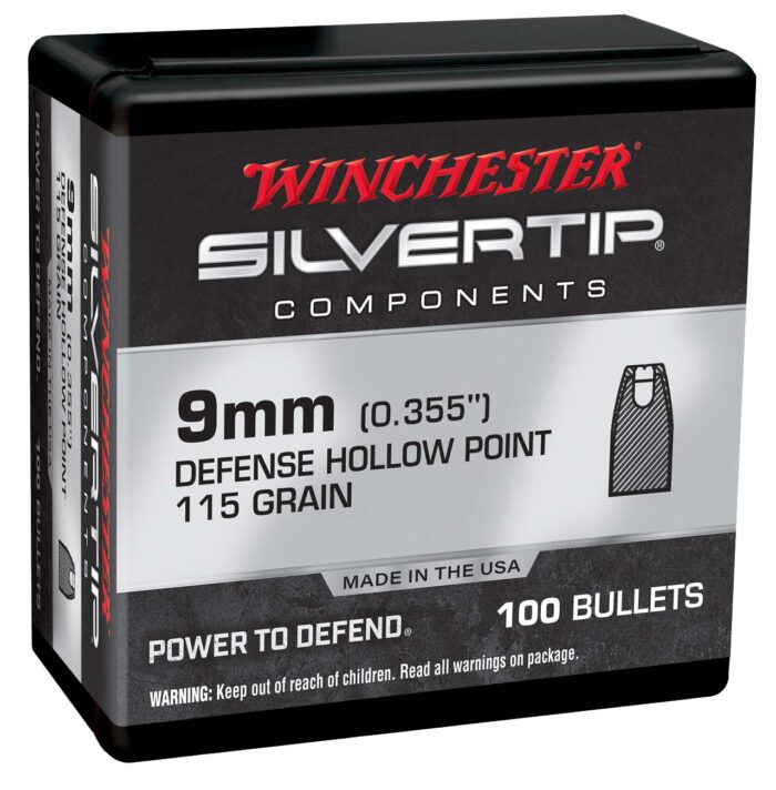Winchester Pistol Bullets, 9 mm, 115 Grain, Silvertip Jacketed Hollow Point