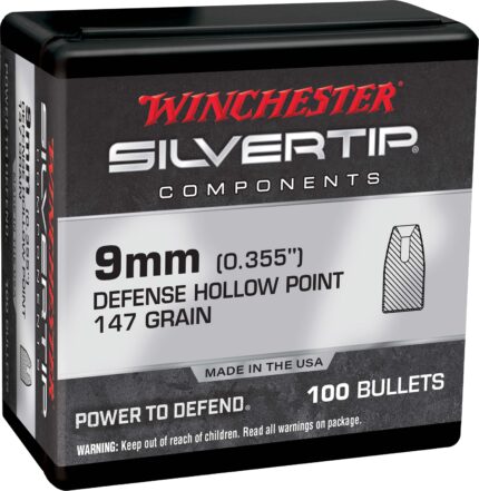 Winchester Pistol Bullets, 9 mm, 147 Grain, Silvertip Jacketed Hollow Point