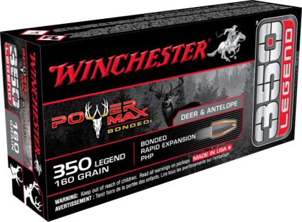 Winchester Power Max Bonded .350 Legend 160 grain Bonded Rapid Expansion Protected Hollow Point Centerfire Rifle Ammunition