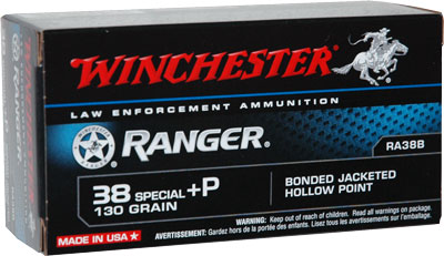 Winchester Ranger Bonded .38 Special +p 130 Grain. Pdx1 JHP Ammunition
