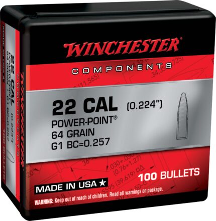 Winchester Rifle Bullets, 223 Rem, 64 Grain, Power-Point