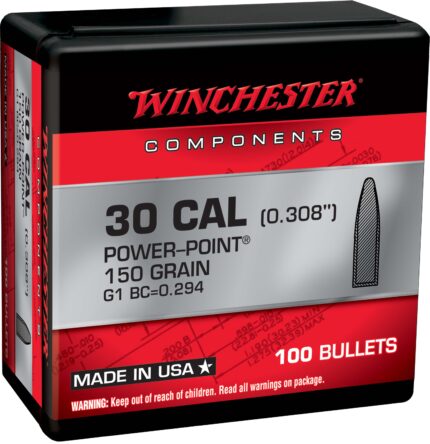 Winchester Rifle Bullets, 30 Cal, 150 Grain, Power-Point