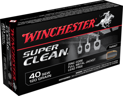 Winchester SUPER CLEAN .40 S&W 120 grain Full Metal Jacket Centerfire Pistol Ammunition