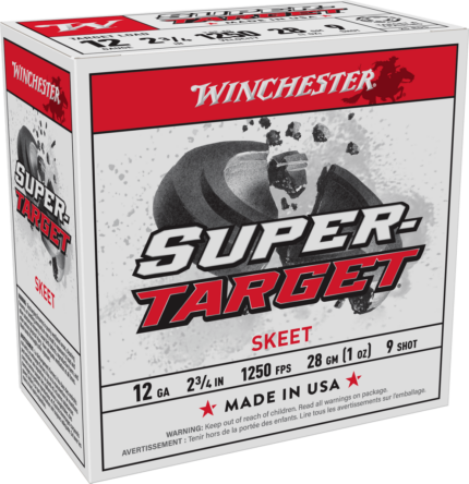 Winchester SUPER-TARGET 12 Gauge 1 oz 2.75'' 9 Shot Size 1250MV Shotgun Ammunition