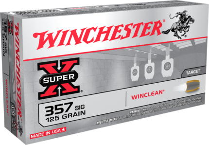 Winchester Super-X Handgun .357 SIG 125 grain WinClean Enclosed Base Brass Cased Centerfire Pistol Ammunition