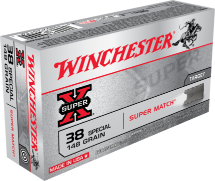 Winchester Super-X Handgun .38 Special 148 grain Lead Wadcutter Brass Cased Centerfire Pistol Ammunition