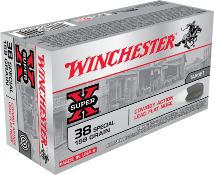 Winchester Super-X Handgun .38 Special 158 grain Lead Flat Nose Centerfire Pistol Ammunition