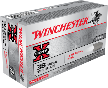 Winchester Super-X Handgun .38 Special 158 grain Lead Round Nose Centerfire Pistol Ammunition