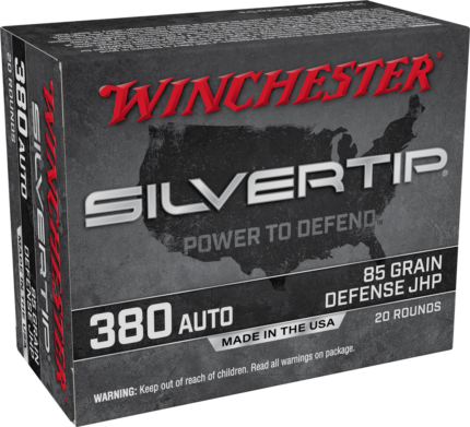 Winchester Super-X Handgun .380 ACP 85 grain Silvertip Jacketed Hollow Point Centerfire Pistol Ammunition