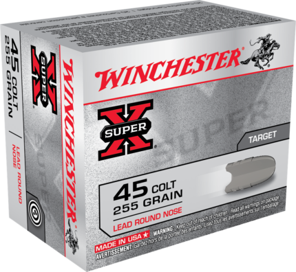 Winchester Super-X Handgun .45 Colt 255 grain Lead Round Nose Brass Cased Centerfire Pistol Ammunition