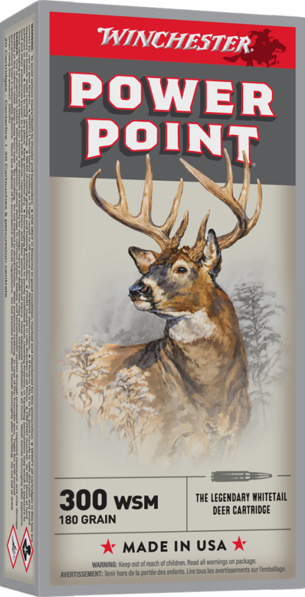 Winchester Super-X Rifle .300 Winchester Short Magnum 180 grain Power-Point Brass Cased Centerfire Rifle Ammunition