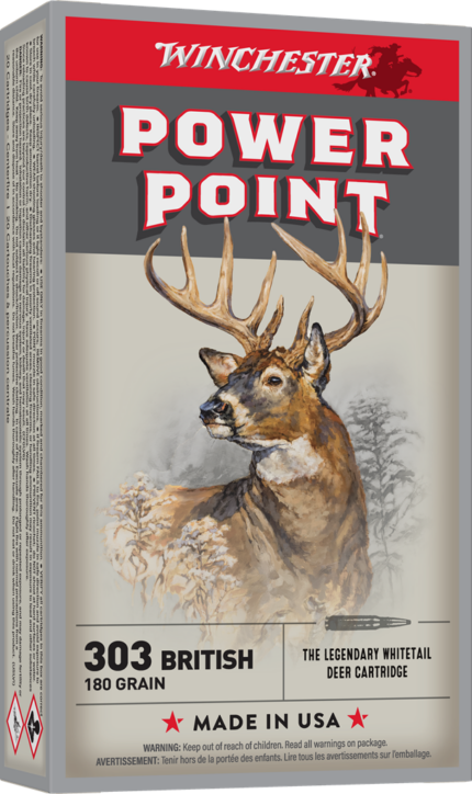 Winchester Super-X Rifle .303 British 180 grain Power-Point Brass Cased Centerfire Rifle Ammunition
