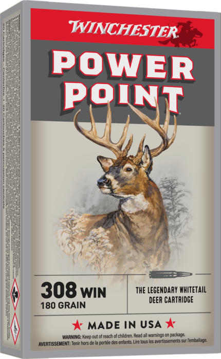 Winchester Super-X Rifle .308 Winchester 180 grain Power-Point Brass Cased Centerfire Rifle Ammunition
