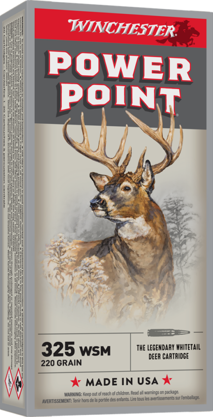 Winchester Super-X Rifle .325 Winchester Short Magnum 220 grain Power-Point Brass Cased Centerfire Rifle Ammunition
