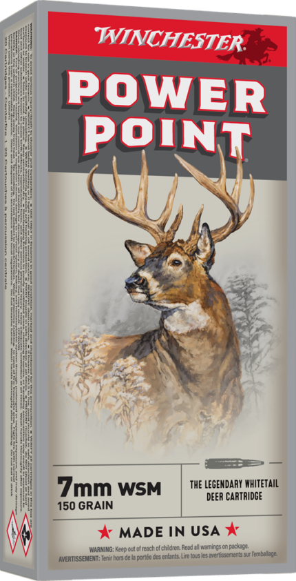 Winchester Super-X Rifle 7mm Winchester Short Magnum 150 grain Power-Point Brass Cased Centerfire Rifle Ammunition