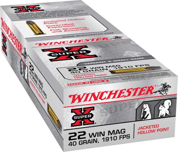 Winchester Super-X RIMFIRE .22 Winchester Magnum Rimfire 40 grain Jacketed Hollow Point Rimfire Ammunition