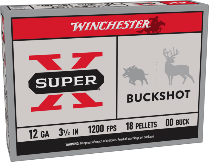 Winchester Super-X Shotshell 12 Gauge 18 Pellets 3.5" Shotgun Buckshot Ammunition