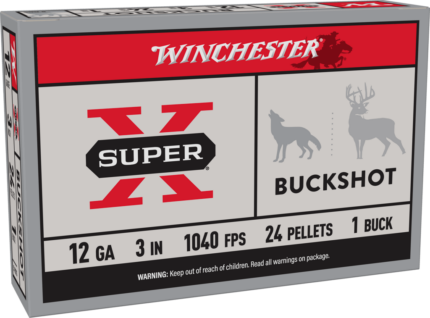 Winchester Super-X Shotshell 12 Gauge 24 Pellets 3" Shotgun Buckshot Ammunition