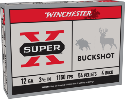 Winchester Super-X Shotshell 12 Gauge 54 Pellets 3.5" Shotgun Buckshot Ammunition