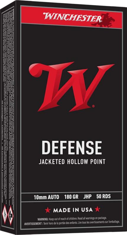 Winchester USA Personal Protection 10mm Auto 147 Grain Jacketed Hollow Point Brass Cased Pistol Ammunition