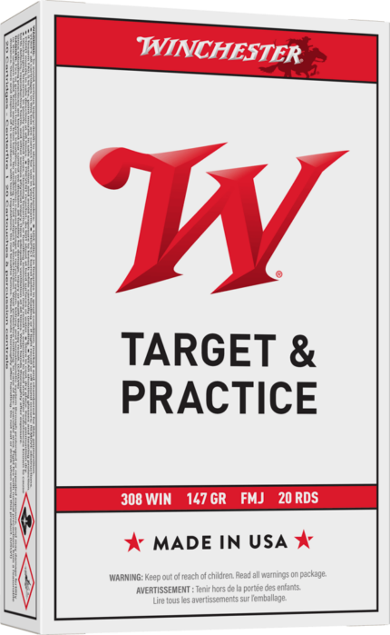 Winchester USA RIFLE .308 Winchester 147 grain Full Metal Jacket Boat Tail Centerfire Rifle Ammunition