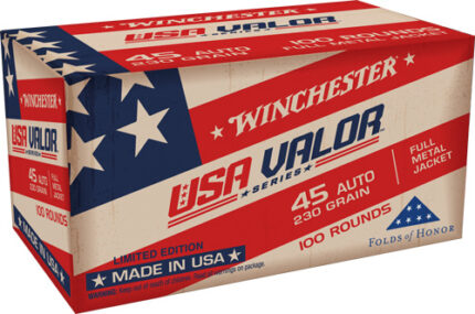 Winchester USA Target Valor .45 Auto 230 Grain Full Metal Jacket Brass Pistol Ammunition