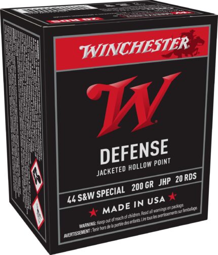 Winchester USA White Box .44 S&W Special 200 Grain Jacketed Hollow Point Brass Pistol Ammunition