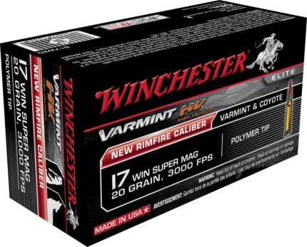 Winchester Varmint HV .17 Winchester Super Magnum 20 grain Polymer Tip Rimfire Ammunition