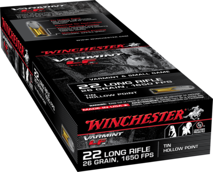 Winchester Varmint LF .22 Long Rifle 26 grain Tin Hollow Point Rimfire Ammunition