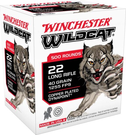 Winchester Wildcat .22 Long Rifle 40 Grain Copper Plated Rimfire Ammunition